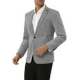 thumbnail image 4 of MODA NOVA Big & Tall Men's Plaid Sports Coat Notched Lapel Houndstooth Blazer Gray L, 4 of 6