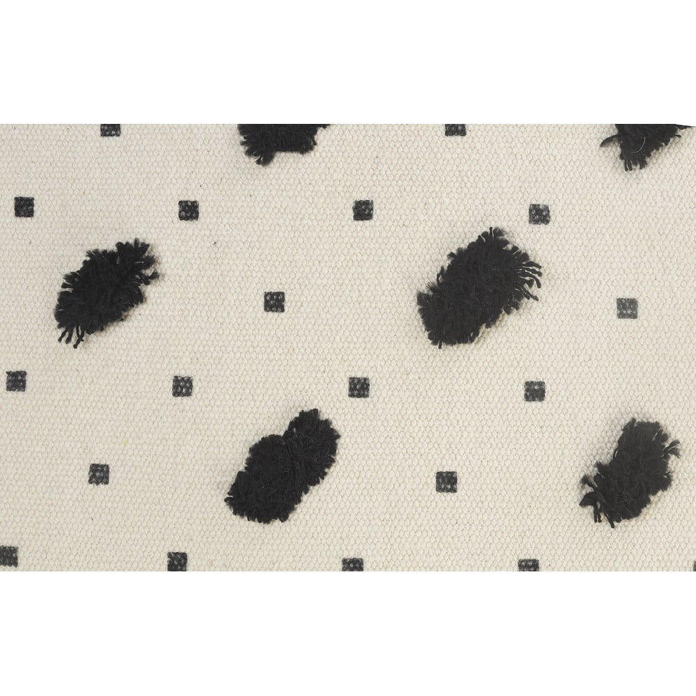 Ox Bay Chevron Black And Cream Tufted Grid Soft Poly-Fill 20 In. X 20 In. Throw Pillow