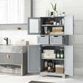 Costway Freestanding Bathroom Floor Storage Cabinet With Adjustable ...