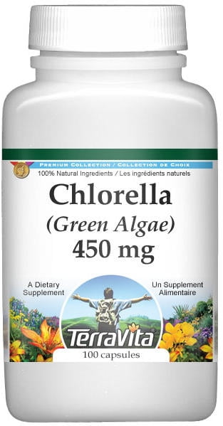 TerraVita Chlorella (Green Algae) - 450 mg, (100 Capsules, 1-Pack, Zin: 511950)