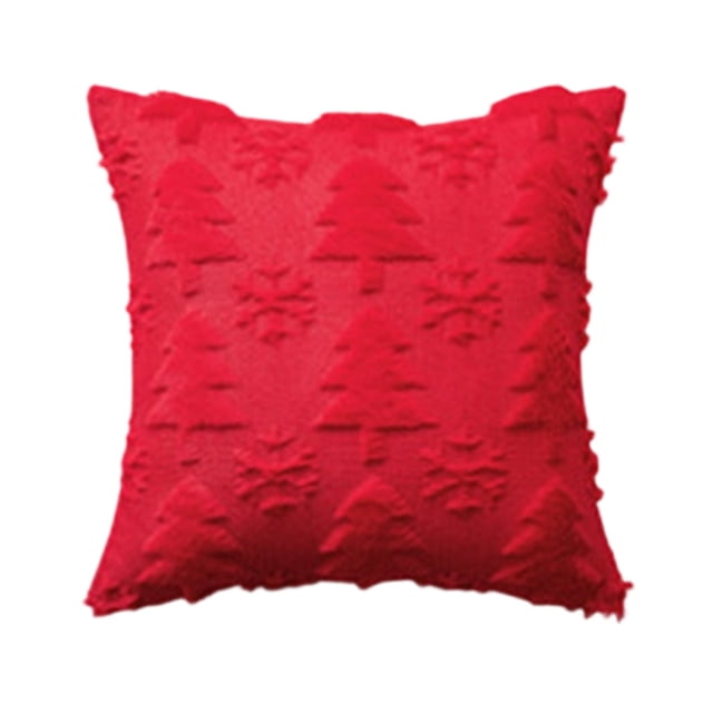 Funda de cojín navideño Fundas de almohada para árbol de Navidad Fundas de cojín de felpa suave con cierre de cremallera oculto Decoración de invierno para el hogar