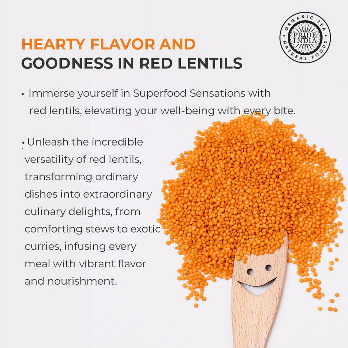 Pride of India Indian Split Masur Red Lentils, 3 lb Jar, Pack of 6
