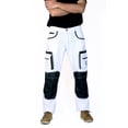 thumbnail image 2 of JuicyTrendz Men's Heavy Duty Painter Pants – Utility Cordura Knee Workwear Trousers for Construction with Multiple Pockets White ST#5 W38 x 34L, 2 of 4