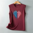 thumbnail image 5 of Wycnly 4th of July Tank Top for Women Comfy Loose Fit Independence Day Patriotic Vest Shirts Summer Heart US Flag Print Round Neck Sleeveless Fashion Blouses Wine xl, 5 of 5