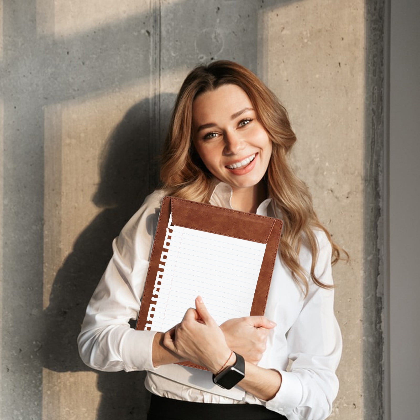 JilgTeok 2 Packs A4 Leather-Like Magnetic Clipboard Pad with Writing and Folder Clamp Document Organizer Writing Pad Business Card Holder for School Office Home