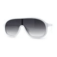 thumbnail image 2 of Iconic 80s Oversize Shield Racer Sport Plastic Sunglasses White Smoke, 2 of 4