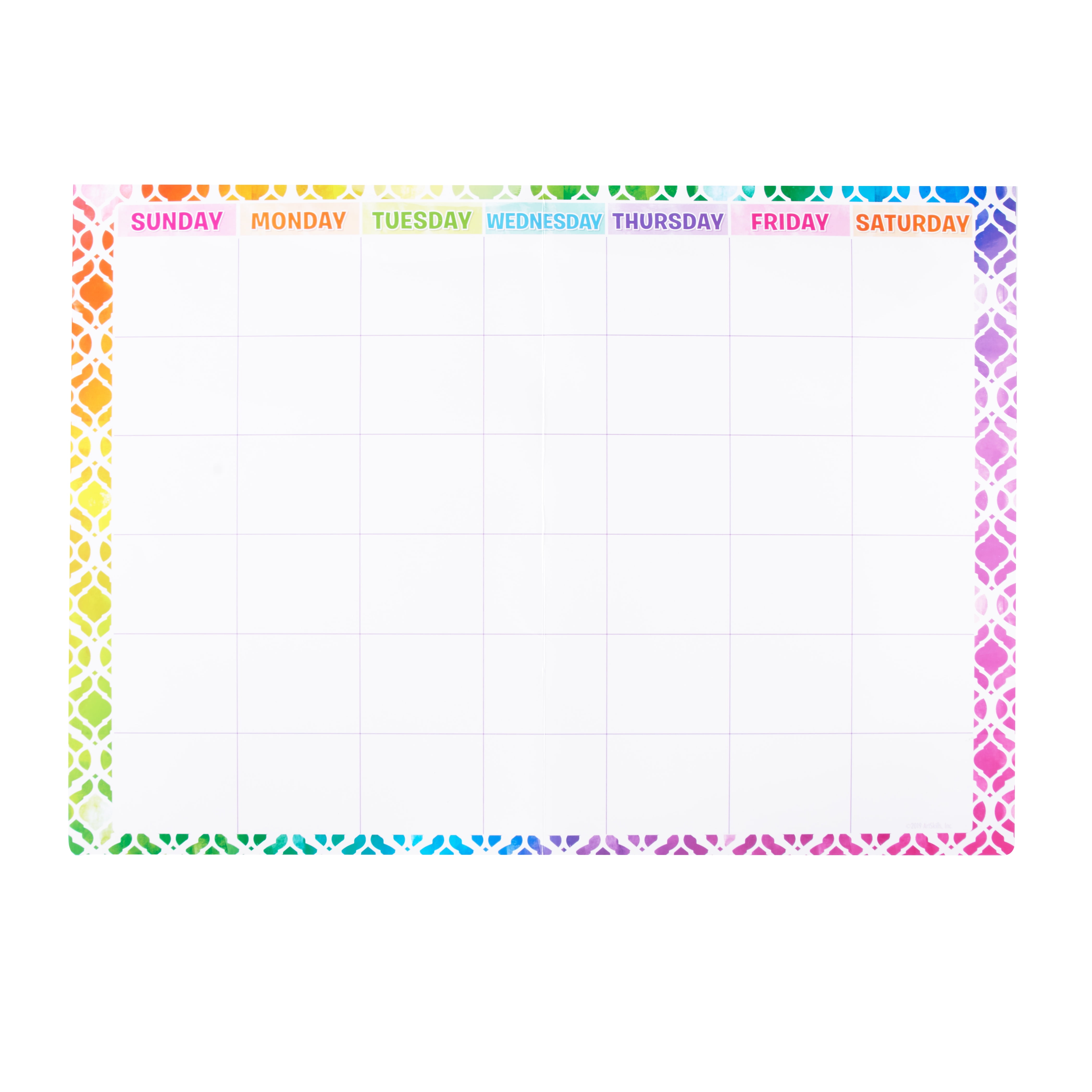 Pen + Gear Colorful 17" x 24" Fold Out Blank Dry Erase Calendar Kit