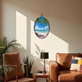 thumbnail image 5 of Canvas Wall Art Palm Trees Tropical Beach Clear Blue Coastal Modern Ocean Clouds Sand Oval Framed Canvas Prints Vintage Wall Hanging Decor for Home Decorations 8.6"x11.4", 5 of 7