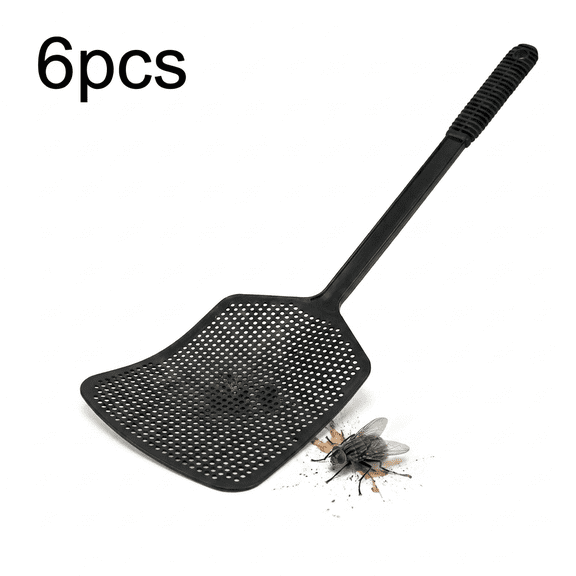 ROSEXIXI Fly Swatter 6 Pack With Flexible Long Handle Manual Bug Swatter Large Round Hole Mesh Insect For Indoor Outdoor Home Kitchen Camping