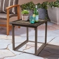 thumbnail image 5 of Outdoor Patio Side Table Set of 2, 2 Pieces Metal Patio Coffee Table, PE Wicker End Tables for Porch Yard Balcony, Brown, 5 of 6
