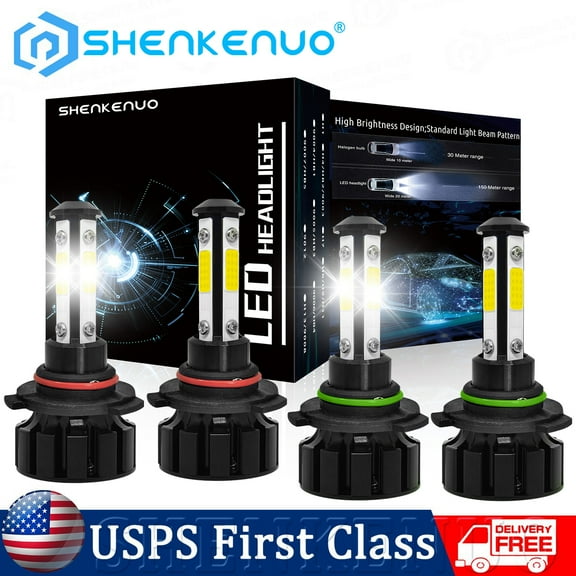 SHENKENUO 9005 9006 LED Bulbs Kit with 8000 Lumens, 36W 6500k HB3/HB4 LED Lights with 60000 Hours Lifespan, Plug and Play, 360°Adjustable Lock Ring, Halogen Replacement Conversion Kit, Pack of 2