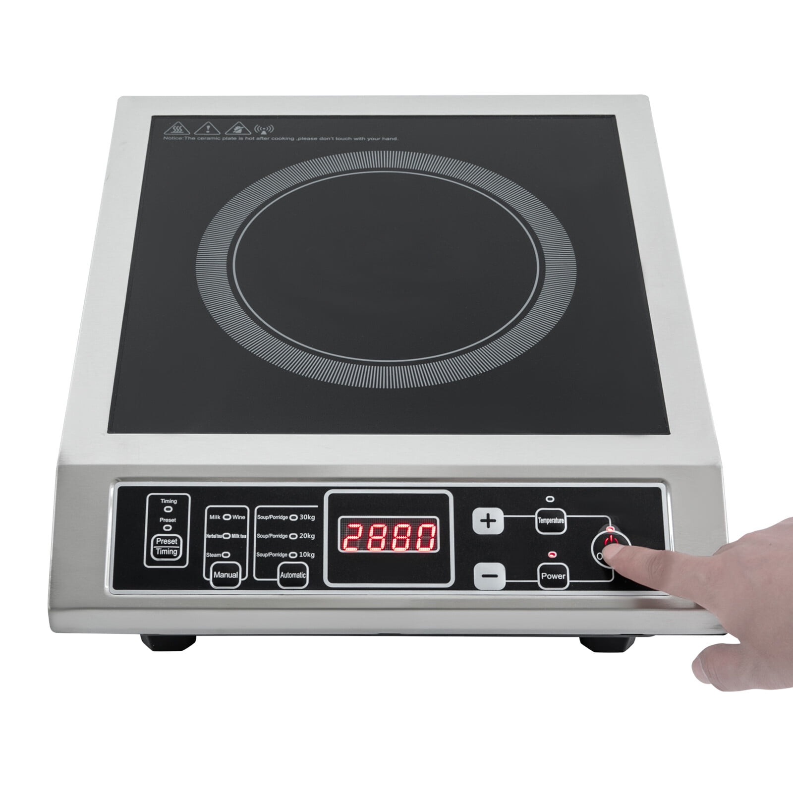 Portable Kitchen Countertop Induction Cooktop Burner Electric Hot Stove 3500W Used To Stir-Fry, Boil, Cook Porridge, Steam Food