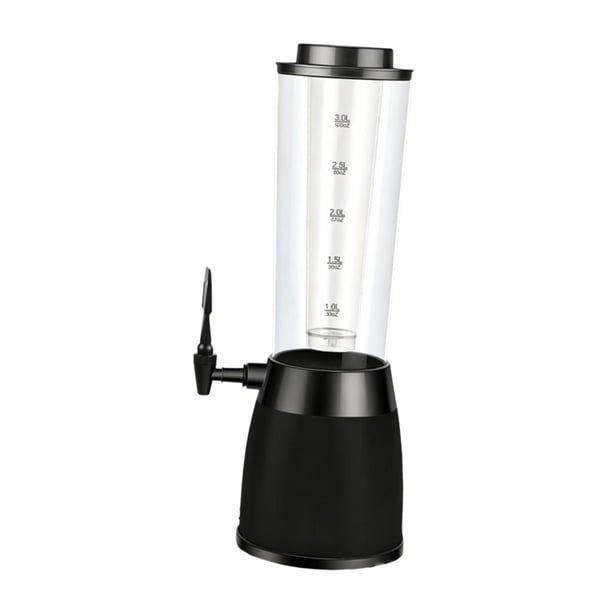 Dispensador de cerveza tipo torre resistente con tubo frío de 3 litros con escala. Dispensador de bebidas para negro