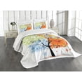 thumbnail image 3 of Ambesonne Tree Quilted Bedspread Set 3 Pcs, Flowers 4 Season Theme, King Size, Multicolor, 3 of 5