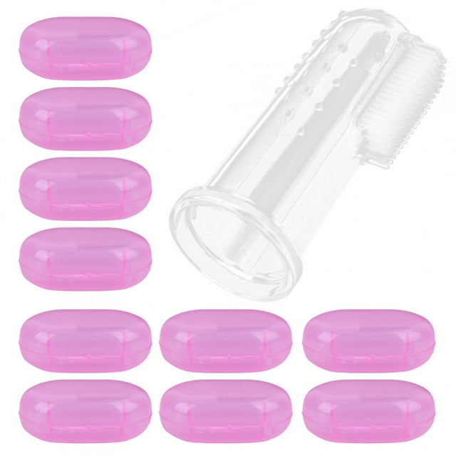 10 piezas de cepillos de dientes de silicona para bebés, cepillos de dientes suaves para bebés, para recién nacidos, concha rosa