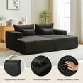 thumbnail image 3 of 87" Oversized Corduroy Cloud Sofa, Double Lounge Sofa Bed with Deep Seat and Removable Pillows, Boneless Upholstered Chair for Living Room or Bedroom, No Assembly Required,Black, 3 of 6