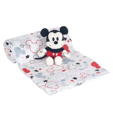 Lambs & Ivy Disney Baby Mickey Mouse Muslin Swaddle Blanket & Plush Gift Set price history on PriceWatchPro