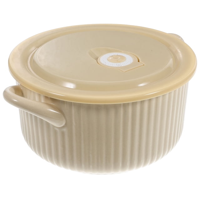 1Set Korean Soup Bowl Ceramic With Handles For Mealtime And Food Storage