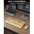 thumbnail image 2 of Wireless Keyboard and Mouse Combo, Retro Round Keycaps, Full Size with Detachable Wrist Rest, 2.4G for PC,Ombre Latte Beige, 2 of 8