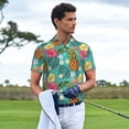 thumbnail image 3 of Fotbe Pineapple Camiseta Polo de Golf para Hombre con Estampado – Camisa Deportiva Transpirable con Cuello Abotonado-Medium, 3 of 6