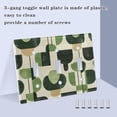 thumbnail image 3 of Yayeee Toggle Light Switch Wall Plate 3-Gang 6.37"x4.48" Decorative Outlet Cover, Green Circle, 3 of 7