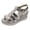 Silver, variant on Women’s Strappy Platform Wedge Sandals Faux Leather Open Toe Chunky Heel Summer Dress Shoes with Buckle Strap Silver Size 5.5