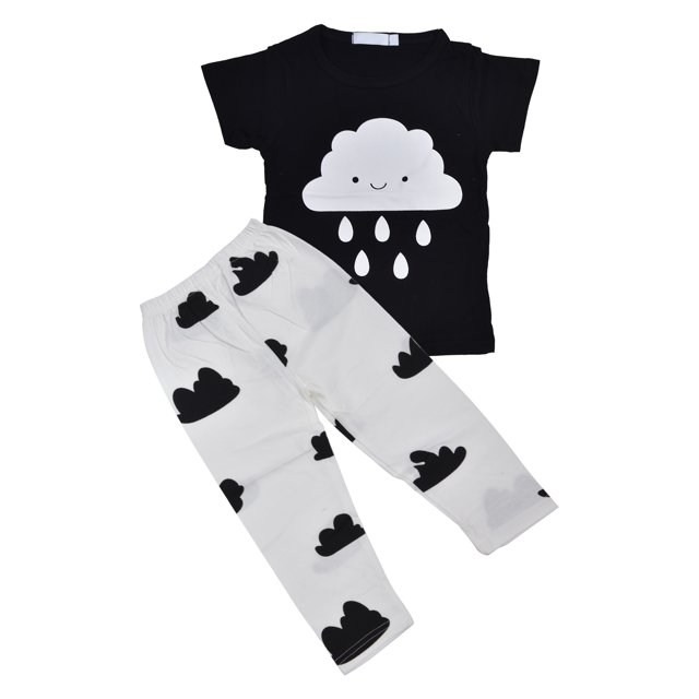 T-Shirt Long Pants, Baby Boy Shirt Pants Set Toddler Kids Baby Boy Short Sleeve Cotton Fiber Material Baby Boy Clothing Set For Casual For Holiday For Daily ANGGREK GH2018