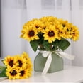 thumbnail image 2 of 6 Pcs/bundle Artificial Sunflower Simulation Flower Floral Decor Home simulation sunflower; artificial Office Fake Sunflower, 2 of 8