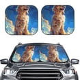thumbnail image 2 of Rateoe Starry Sky Cloud Dog Pattern 2 Piece Car Windshield Sun Shade Foldable | Front Windshield Shade for Sun, Heat and UV Rays | Sunshade for Car Front Window-Large, 2 of 6