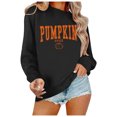 thumbnail image 3 of XINPING Pumpkin Season Sweatshirt Women Fall Crewneck Halloween Shirt Graphic Long Sleeve Thanksgiving Pullover Top Relaxed Fit Casual Hoodless Tops, 3 of 5