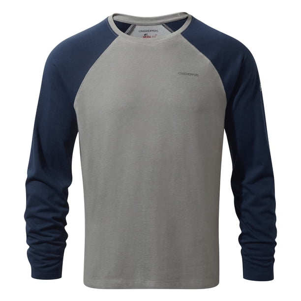 Craghoppers - Camiseta de manga corta modelo Bayame para hombre (Gris/azul)