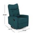 thumbnail image 4 of GDF Studio Kimpton Contemporary Fabric Tufted Glider Swivel Pushback Recliner, Teal and Black, 4 of 7