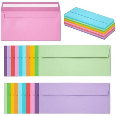 50 Pack Business Envelopes #10, 4.13 x 9.49 Inches Colored Envelopes Self Seal for Business, Invoices, Letter Mailing, Office Checks