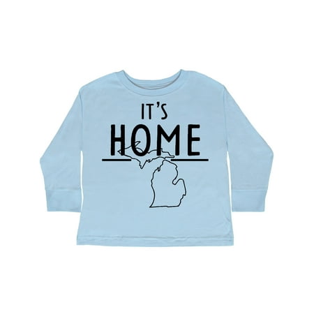 

Inktastic It s Home- State of Michigan Outline Gift Toddler Boy or Toddler Girl Long Sleeve T-Shirt