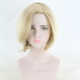 thumbnail image 3 of Women Gold Brazilian Short Wavy Curly Parting High Temperature Fiber Wig Hair, 3 of 3
