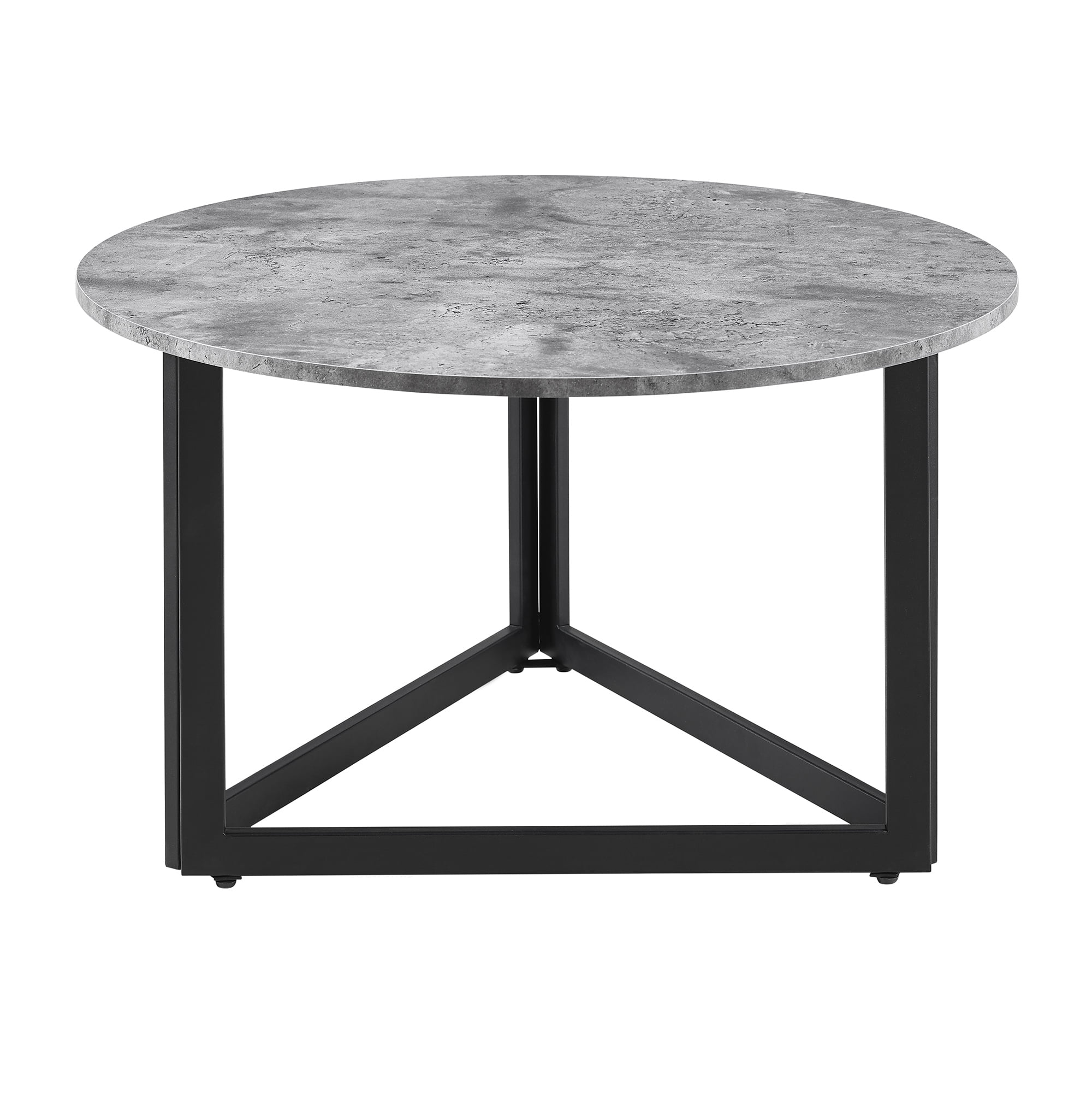 Manor Park Modern Round Coffee Table, Dark Concrete