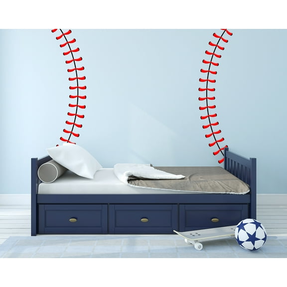 StickersForLife Baseball Stitches Wall Decals 2 Pack for All Ages se234