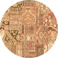 thumbnail image 1 of Ahgly Company Indoor Round Patchwork Brown Transitional Area Rugs, 5' Round, 1 of 4
