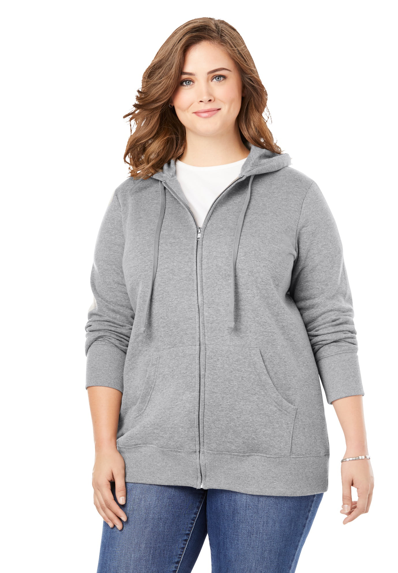 Woman Within - Woman Within Plus Size Better Fleece Zip-front Hoodie ...