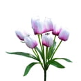 thumbnail image 2 of 1 Pc 9 Heads Tulips Artificial Flowers, 15.8 Inch Real Touch PU Faux Flowers, Fake Tulips Stems for Spring Summer Bouquet Floral Room Table Party Wedding Easter Valentines Day Decorations Purple, 2 of 4
