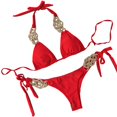 thumbnail image 4 of XIYON Bikini Sets For Women New Bikini Solid Color Split Swimsuit Handwoven Women's Swimsuit Bathing Suit 2026, 4 of 8