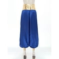 thumbnail image 4 of renvena High Waist Silky Satin Arabian Harem Pants for Women for Rave Halloween Cosplay Dancewear Royal Blue M, 4 of 7
