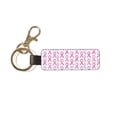 thumbnail image 3 of Keychain 6×3.1×1inpu Leather With Delicate Touch And Strong Recognition Is Used For Daily Travel, Work And Picnic Modern Pink Ribbon Pattern, 3 of 8