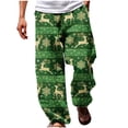 thumbnail image 2 of Puntoco Pantalones rectos con cintura elástica y estampado de moda informal de verano para hombre, 2 of 5