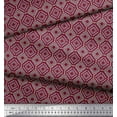 thumbnail image 3 of Soimoi Red Rayon Fabric Diamond Geometric Decor Fabric Printed Yard 42 Inch Wide, 3 of 3