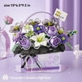 thumbnail image 2 of NICKSUN Flowers Bouquet Building Blocks Model Set, DIY Simulation Artificial Rose Bouquet Handheld Gift Box for Valentine's Day, Home Decor(Purple), 2 of 7
