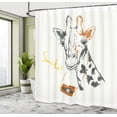 thumbnail image 4 of Ambesonne Camera Shower Curtain, Smile Words with Giraffe, 69"Wx84"L, Amber White Grey, 4 of 4