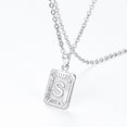 thumbnail image 4 of U7 Initial Monogram Necklace Letter Pendant S Platinum Plated for Women Men,Square Capital Resizable Chain, 4 of 7