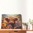 thumbnail image 4 of Balery Countryside Colorful Floral Cow Pattern Canvas Decorative Picture – 30x40in Premium Wall Art, Modern Canvas Print for Home Decor（Horizontal）, 4 of 6