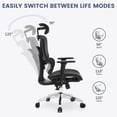 thumbnail image 4 of GloryStar Ergonomic Office Chair, Breathable Mesh with 3D Armrests, Adjustable Headrest, Lumbar Support, and Tracking System, 4 of 7